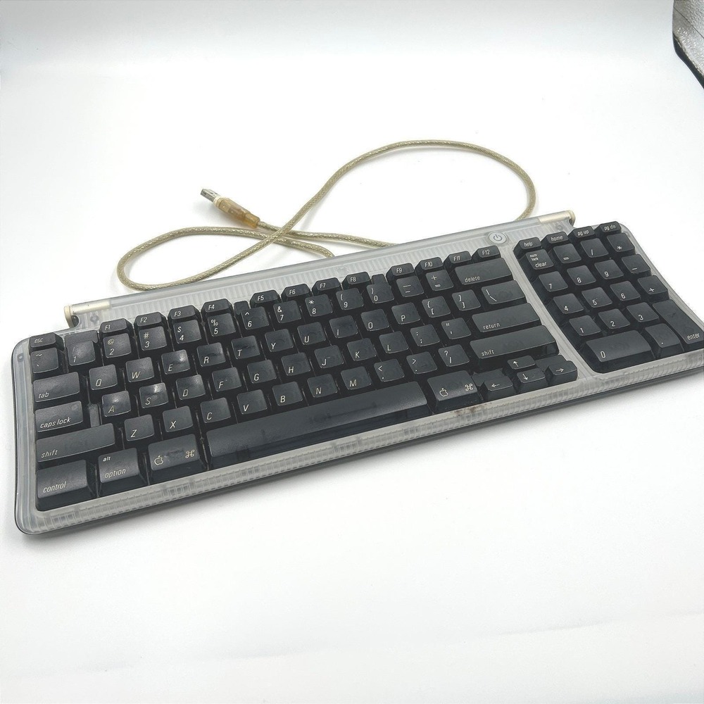 Apple M2452 USB Keyboard iMac G3 G4 Clear Gray 1999 Y2K Retro Tech